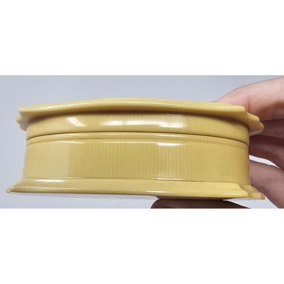 Vintage Ivory Pyralin Dubarry French Celluloid Vanity Jewelry Box Velvet Lined - Picture 3 of 16